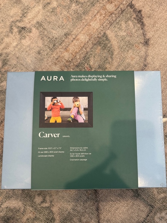 Aura Other - Aura Carver Digital Frame - Gravel (black frame) NIB